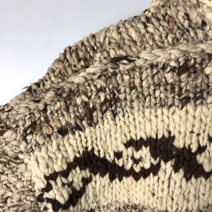 Vintage 1970'S UNKNOW all-over print Cowichan sweater, size L, men's unclear Beige type Vintage Second Hand