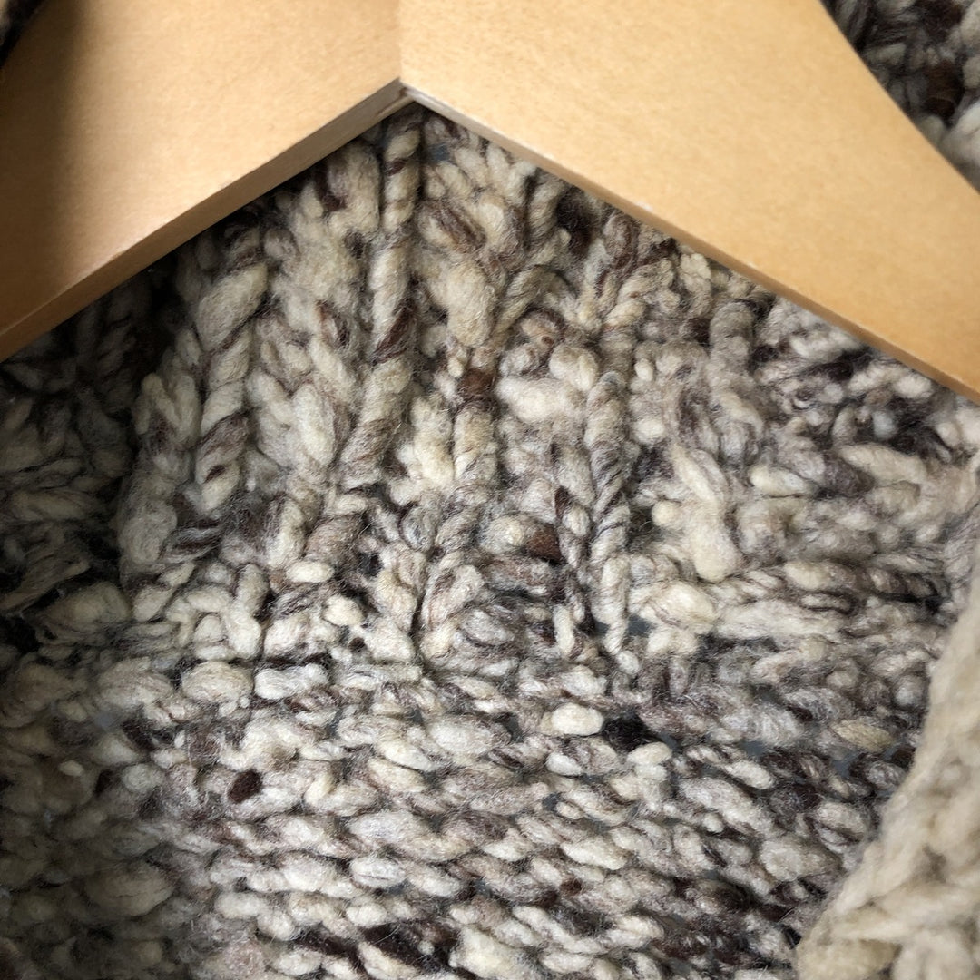 Vintage 1970'S UNKNOW all-over print Cowichan sweater, size L, men's unclear Beige type Vintage Second Hand