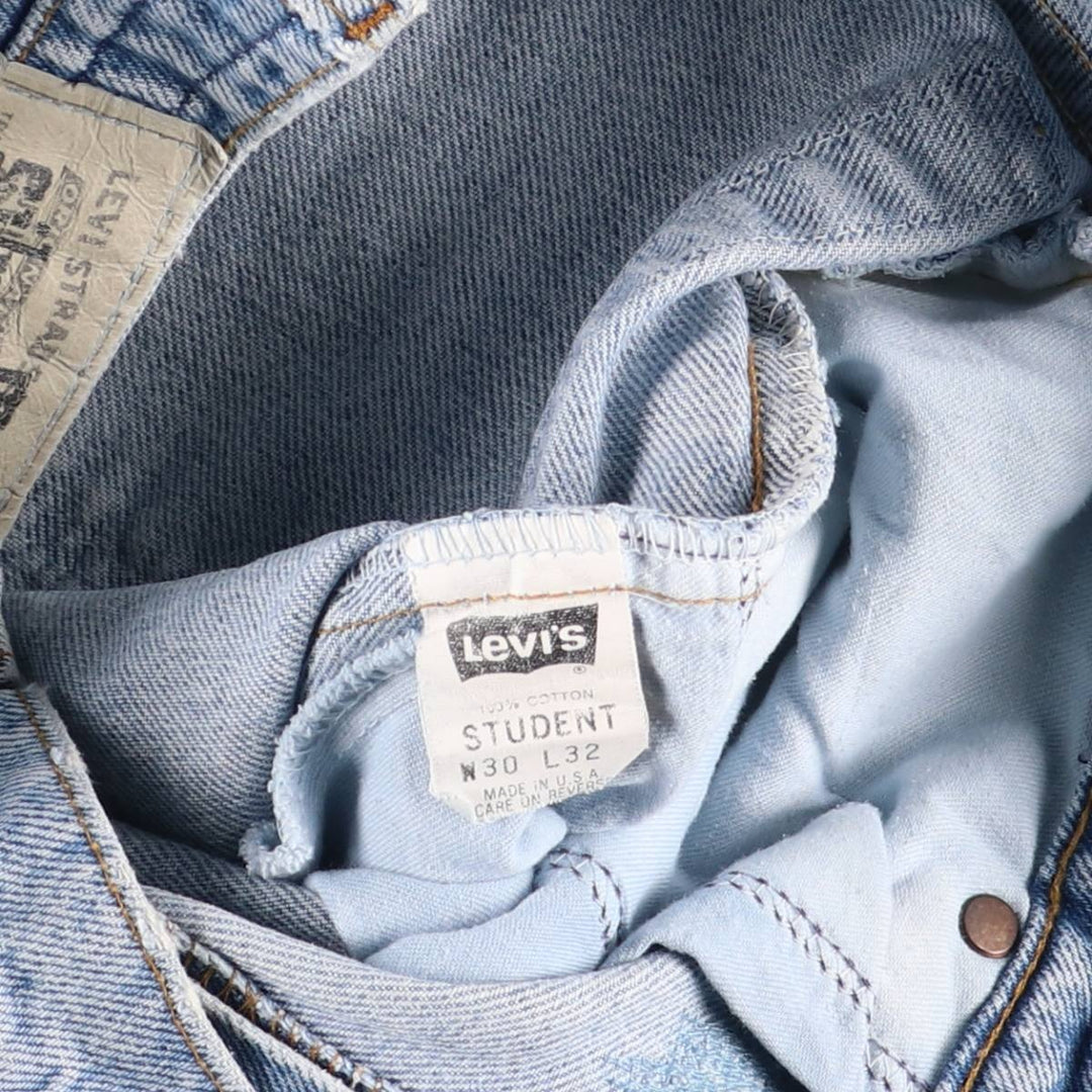 90'S Levi's Silver Tab BAGGY Student Tapered Denim Pants, Made in USA, Women's Size L (W30 equivalent), Vintage cotton Blue type light blue Vintage Second Hand