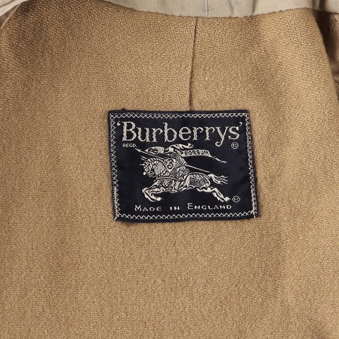 Burberry's Balmacaan Coat, Made in England, Men's Size L unclear Beige type Vintage Second Hand