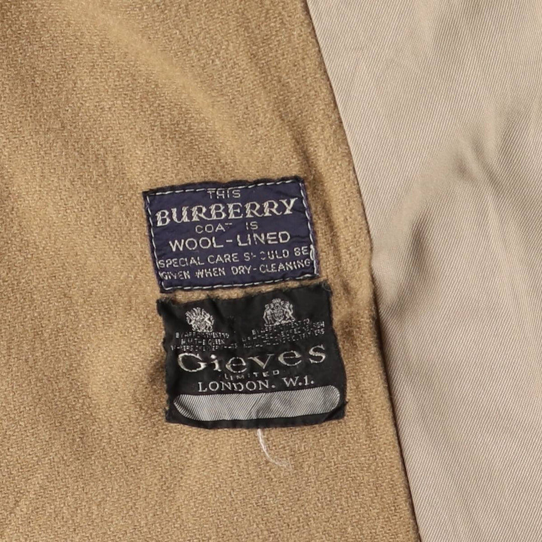 Burberry's Balmacaan Coat, Made in England, Men's Size L unclear Beige type Vintage Second Hand