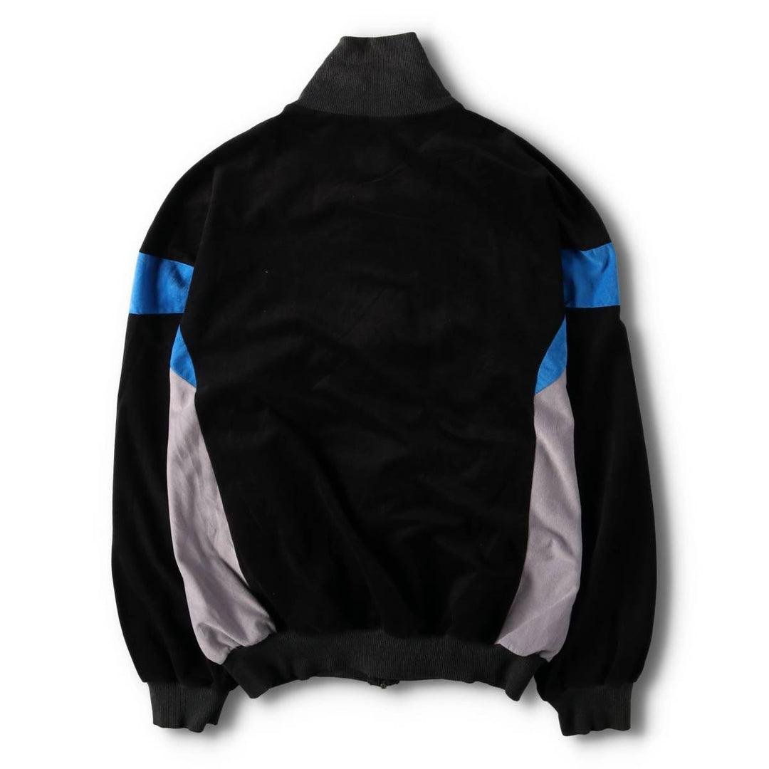 Vintage 1970'S adidas VENTEX velour jersey track jacket, men's size XL polyester black type Vintage Second Hand