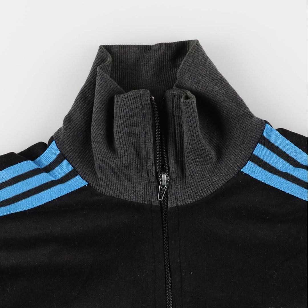 Vintage 1970'S adidas VENTEX velour jersey track jacket, men's size XL polyester black type Vintage Second Hand