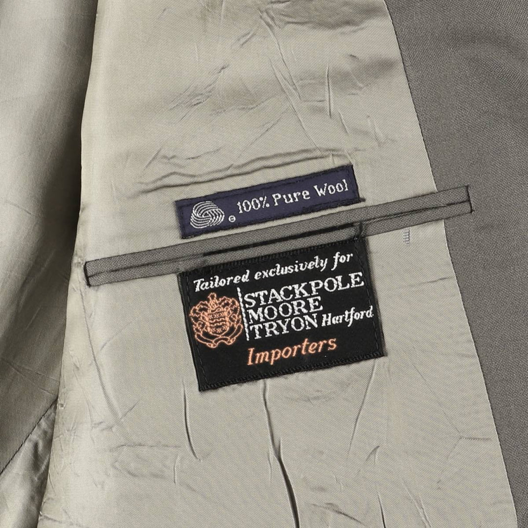 Burberry's wool tailored jacket, made in the USA, size L wool gray type Vintage Second Hand