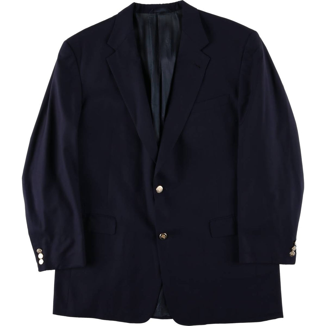 Burberry's BURBERRY LONDON Navy Blazer, Tailored Jacket, Made in USA, Men's Size XL wool navy blue type Vintage Second Hand