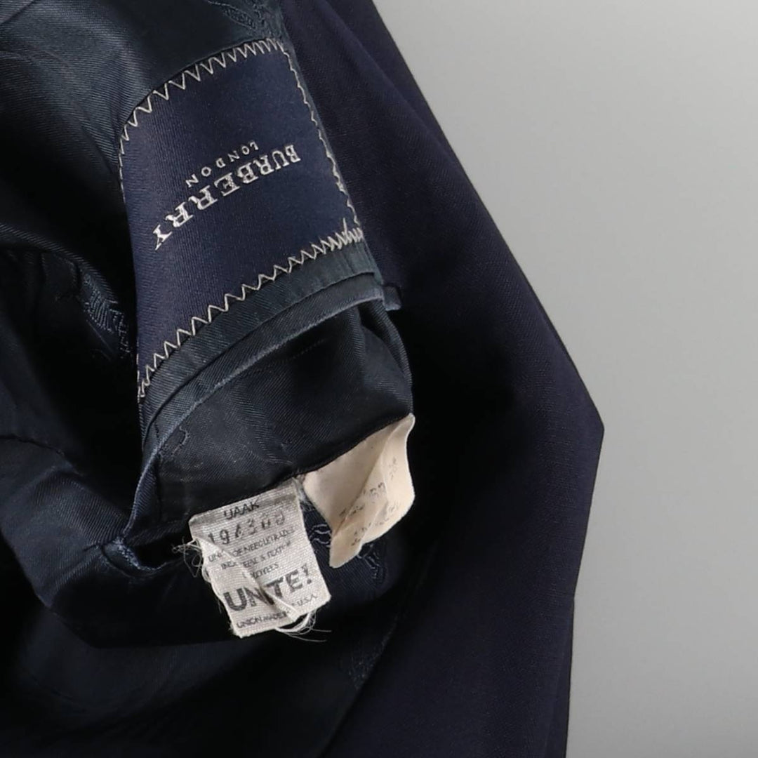 Burberry's BURBERRY LONDON Navy Blazer, Tailored Jacket, Made in USA, Men's Size XL wool navy blue type Vintage Second Hand