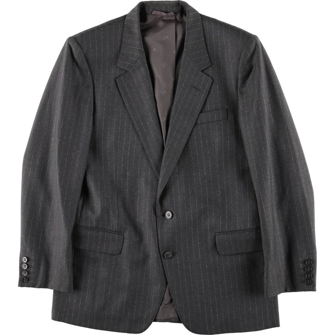 Christian Dior MONSIEUR Striped Wool Tailored Jacket, Made in England, Men's Size Small wool gray type Vintage Second Hand