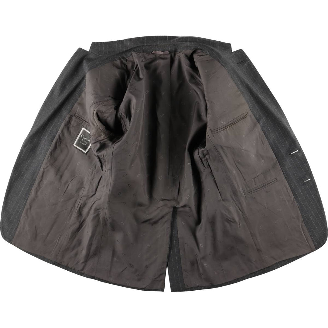 Christian Dior MONSIEUR Striped Wool Tailored Jacket, Made in England, Men's Size Small wool gray type Vintage Second Hand