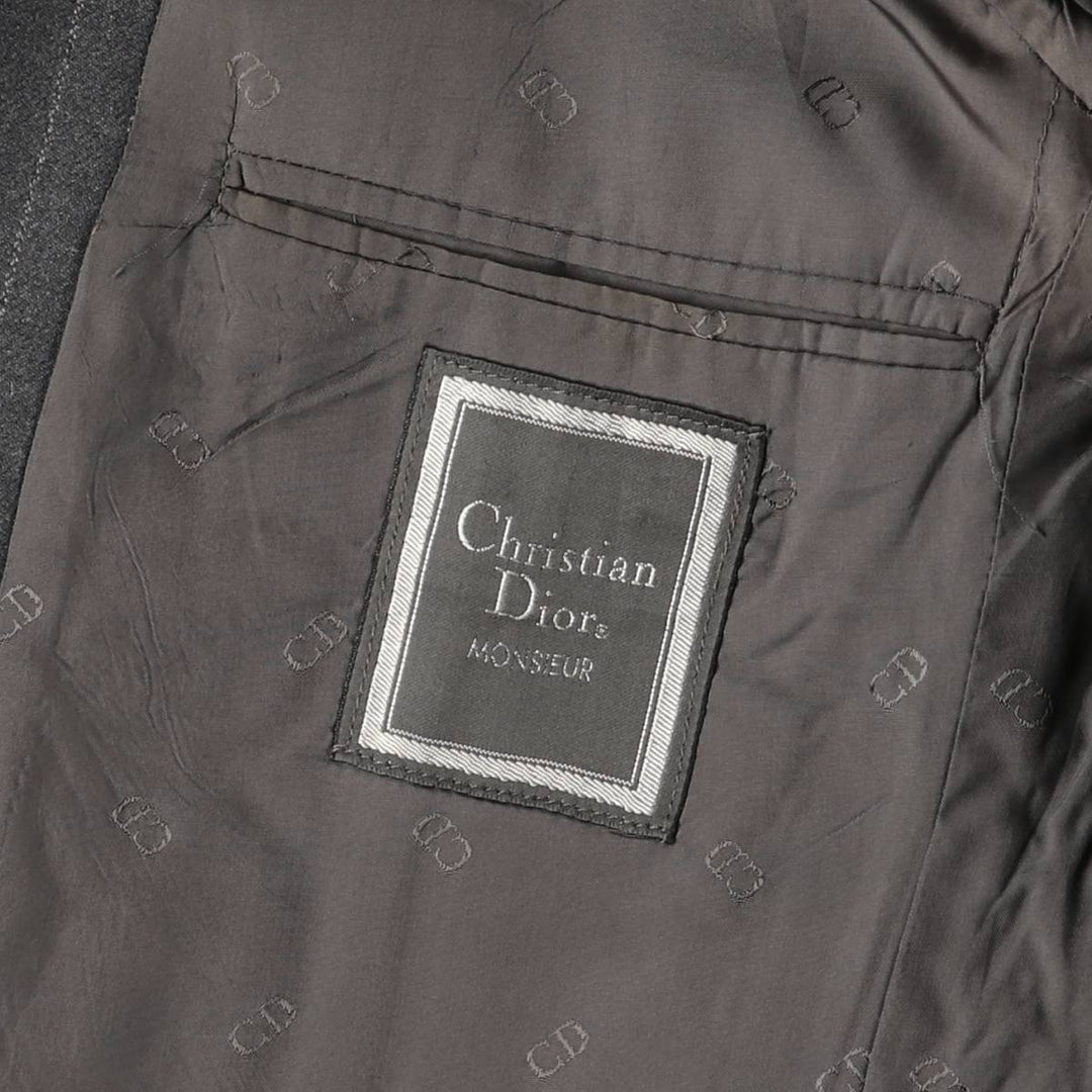 Christian Dior MONSIEUR Striped Wool Tailored Jacket, Made in England, Men's Size Small wool gray type Vintage Second Hand