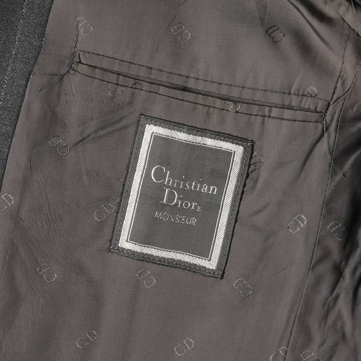 Christian Dior MONSIEUR Striped Wool Tailored Jacket, Made in England, Men's Size Small wool gray type Vintage Second Hand