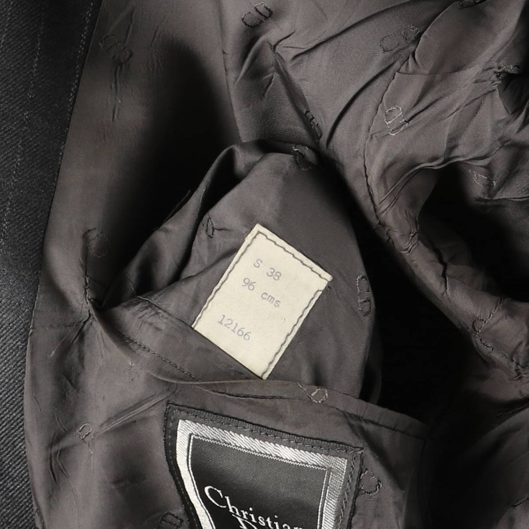 Christian Dior MONSIEUR Striped Wool Tailored Jacket, Made in England, Men's Size Small wool gray type Vintage Second Hand