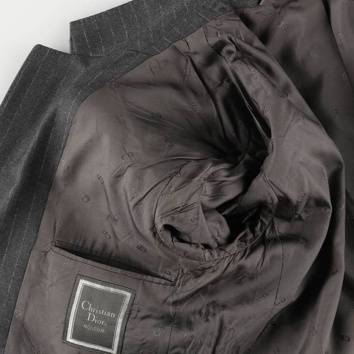 Christian Dior MONSIEUR Striped Wool Tailored Jacket, Made in England, Men's Size Small wool gray type Vintage Second Hand