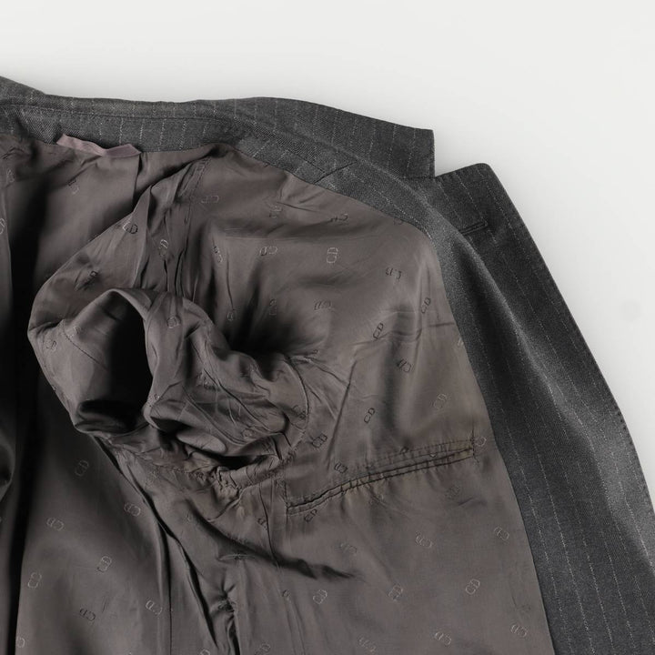 Christian Dior MONSIEUR Striped Wool Tailored Jacket, Made in England, Men's Size Small wool gray type Vintage Second Hand