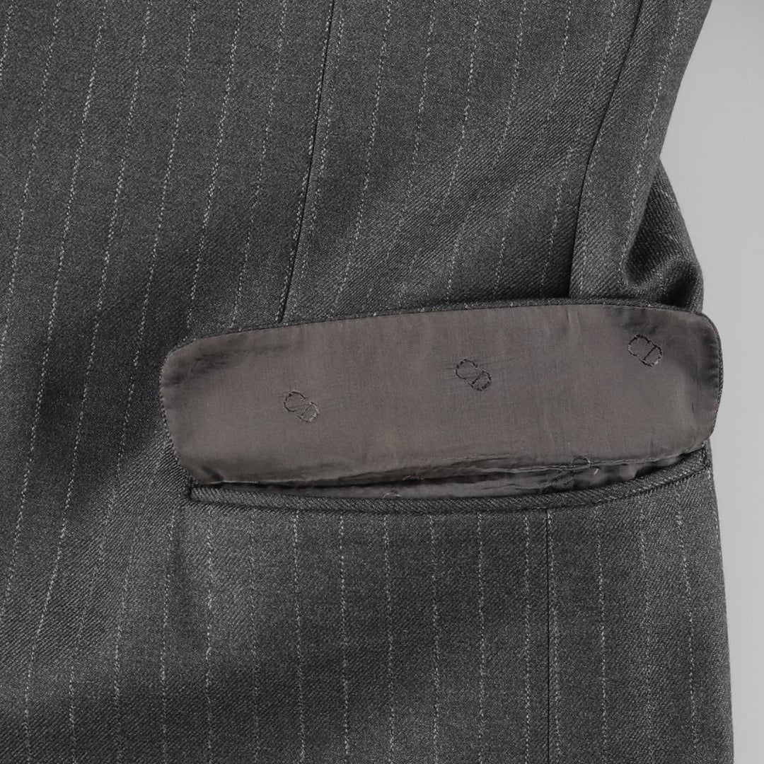 Christian Dior MONSIEUR Striped Wool Tailored Jacket, Made in England, Men's Size Small wool gray type Vintage Second Hand