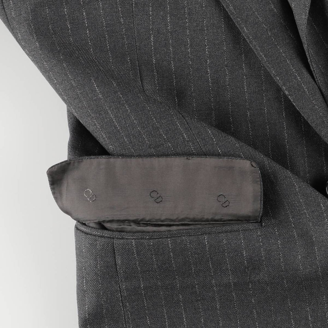 Christian Dior MONSIEUR Striped Wool Tailored Jacket, Made in England, Men's Size Small wool gray type Vintage Second Hand