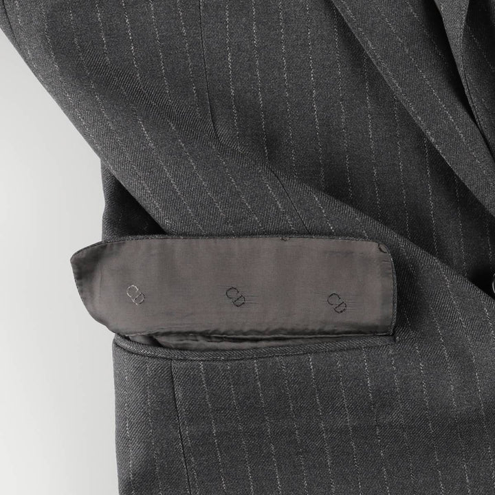 Christian Dior MONSIEUR Striped Wool Tailored Jacket, Made in England, Men's Size Small wool gray type Vintage Second Hand