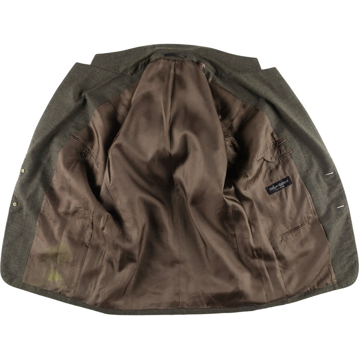 Yves Saint Laurent POUR HOMME Check Pattern Tailored Jacket, Men's Size Medium unclear Charcoal Vintage Second Hand