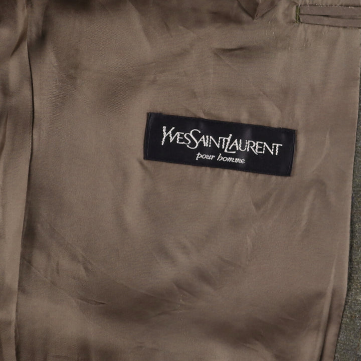 Yves Saint Laurent POUR HOMME Check Pattern Tailored Jacket, Men's Size Medium unclear Charcoal Vintage Second Hand
