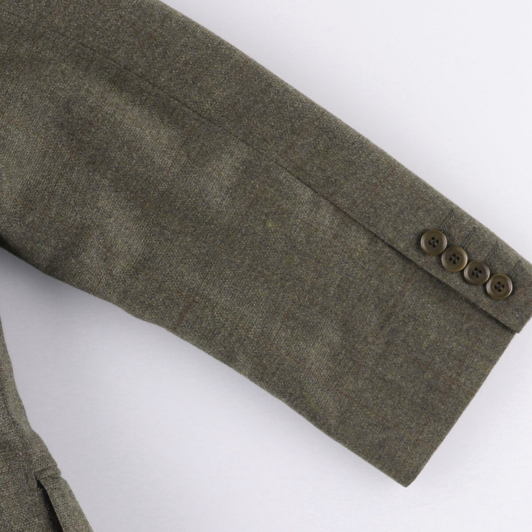 Yves Saint Laurent POUR HOMME Check Pattern Tailored Jacket, Men's Size Medium unclear Charcoal Vintage Second Hand