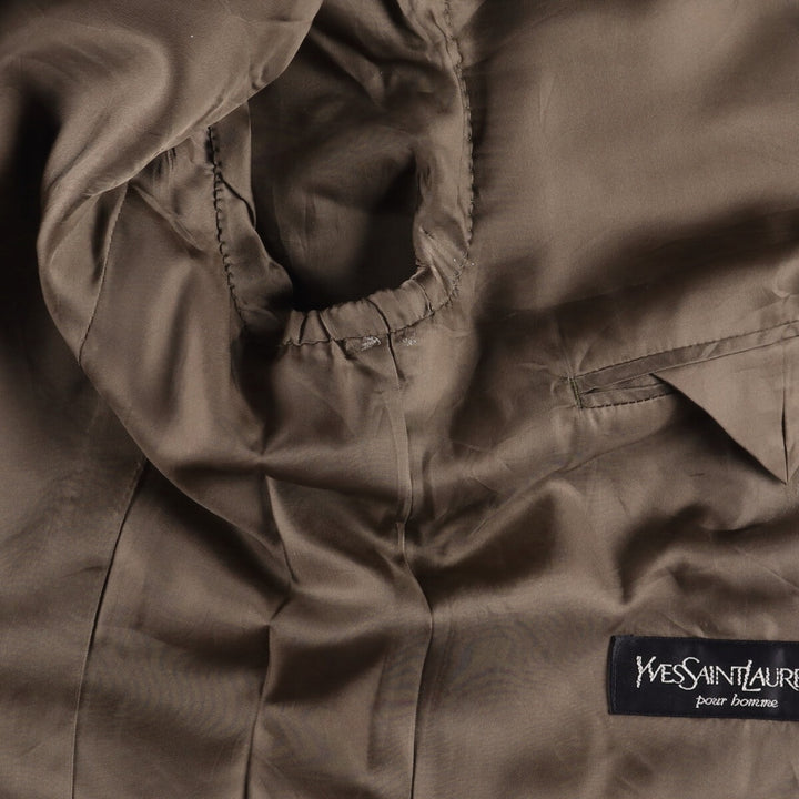 Yves Saint Laurent POUR HOMME Check Pattern Tailored Jacket, Men's Size Medium unclear Charcoal Vintage Second Hand