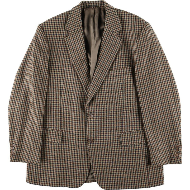 Burberry's Check Pattern Wool Tailored Jacket, Men's Size XL wool brown type Vintage Second Hand