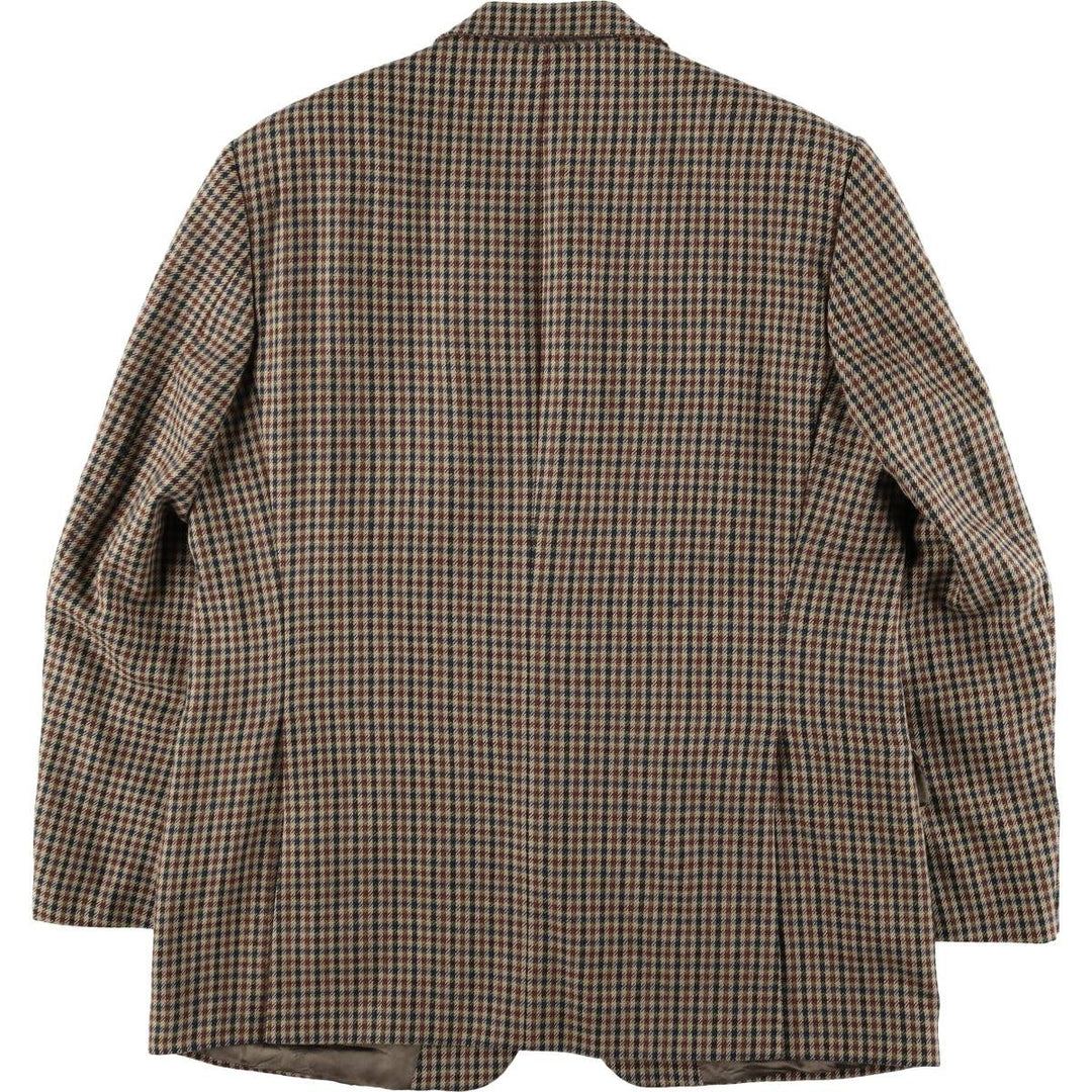 Burberry's Check Pattern Wool Tailored Jacket, Men's Size XL wool brown type Vintage Second Hand