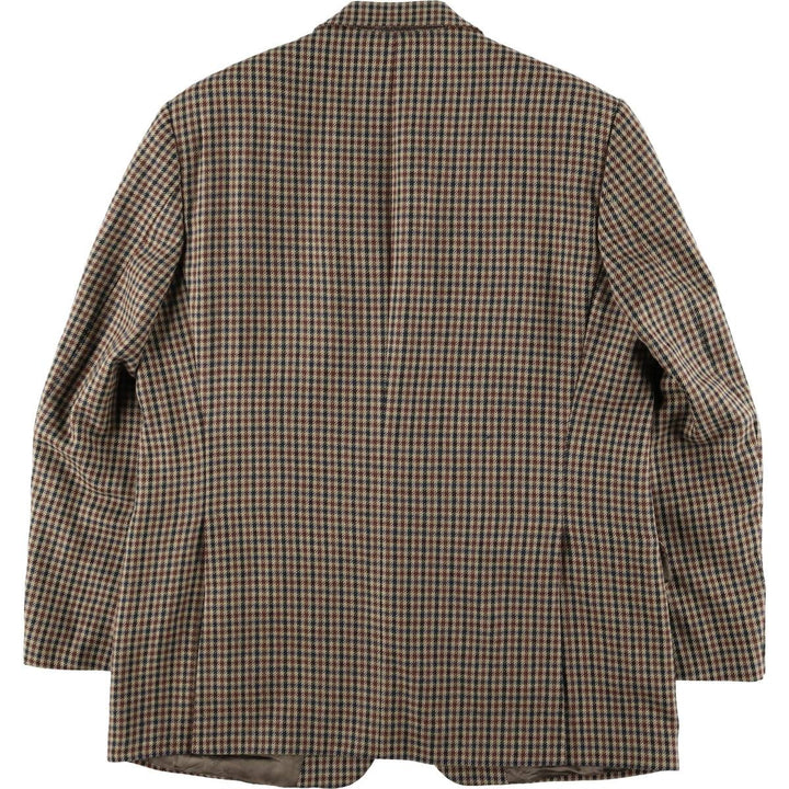 Burberry's Check Pattern Wool Tailored Jacket, Men's Size XL wool brown type Vintage Second Hand