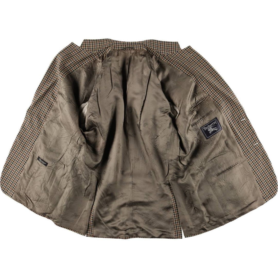 Burberry's Check Pattern Wool Tailored Jacket, Men's Size XL wool brown type Vintage Second Hand