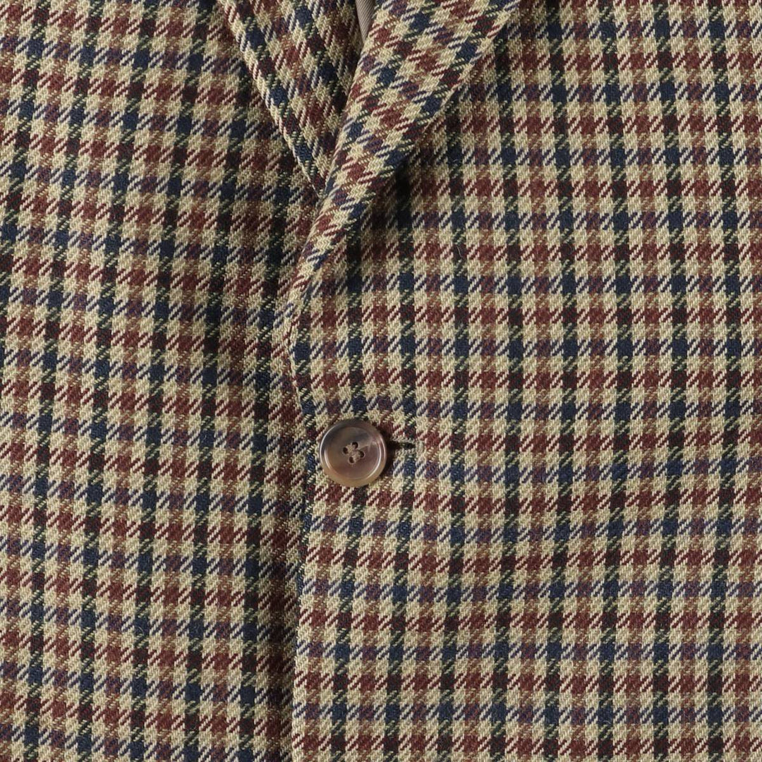 Burberry's Check Pattern Wool Tailored Jacket, Men's Size XL wool brown type Vintage Second Hand