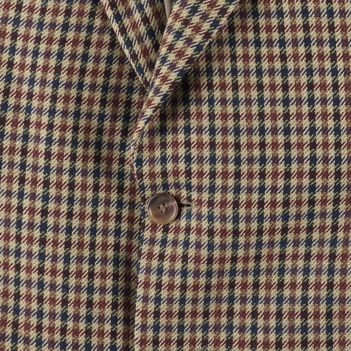 Burberry's Check Pattern Wool Tailored Jacket, Men's Size XL wool brown type Vintage Second Hand