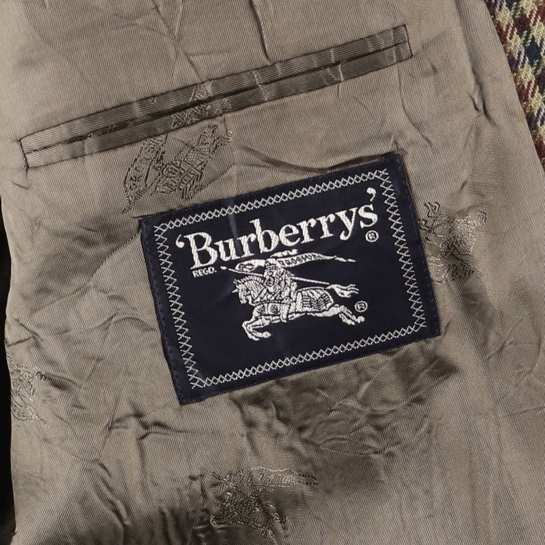 Burberry's Check Pattern Wool Tailored Jacket, Men's Size XL wool brown type Vintage Second Hand