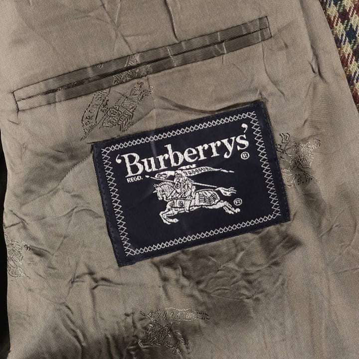 Burberry's Check Pattern Wool Tailored Jacket, Men's Size XL wool brown type Vintage Second Hand