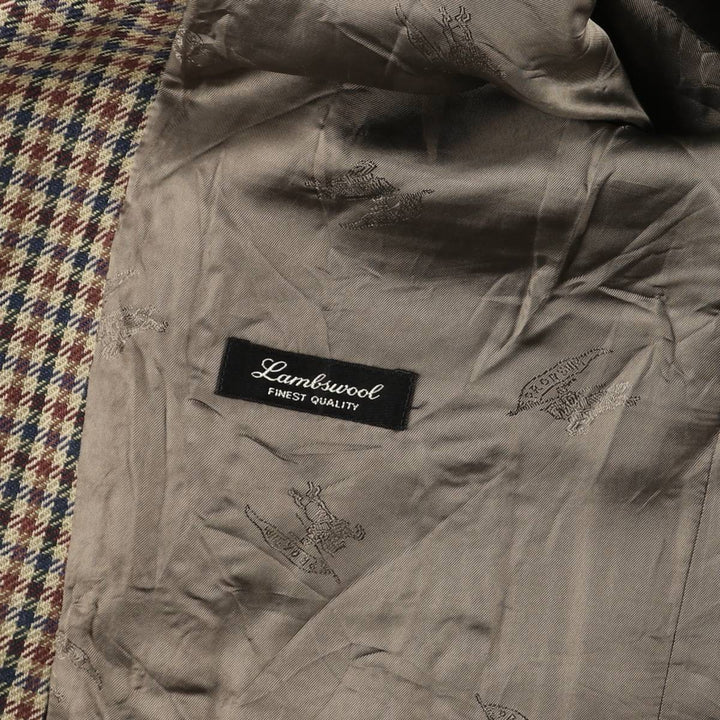 Burberry's Check Pattern Wool Tailored Jacket, Men's Size XL wool brown type Vintage Second Hand