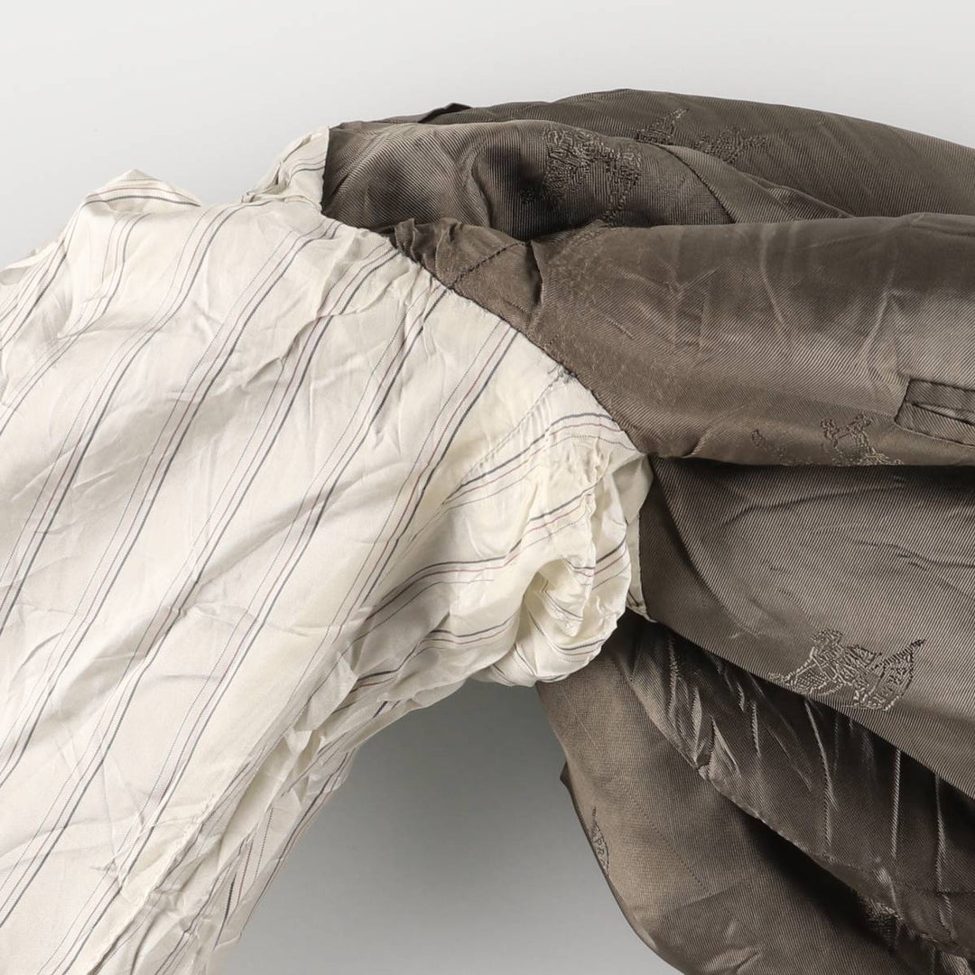 Burberry's Check Pattern Wool Tailored Jacket, Men's Size XL wool brown type Vintage Second Hand