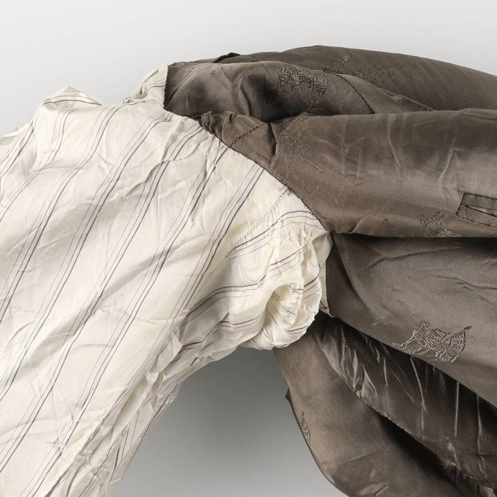 Burberry's Check Pattern Wool Tailored Jacket, Men's Size XL wool brown type Vintage Second Hand