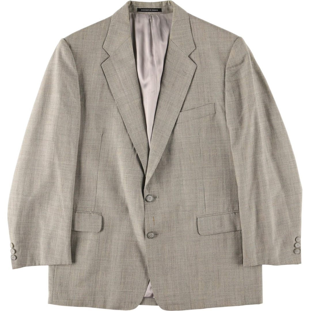 Yves Saint Laurent Check Pattern Tailored Jacket, Made in France, Men's Size L unclear gray type Vintage Second Hand