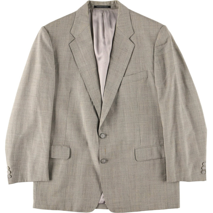 Yves Saint Laurent Check Pattern Tailored Jacket, Made in France, Men's Size L unclear gray type Vintage Second Hand