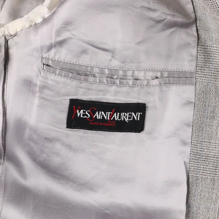 Yves Saint Laurent Check Pattern Tailored Jacket, Made in France, Men's Size L unclear gray type Vintage Second Hand