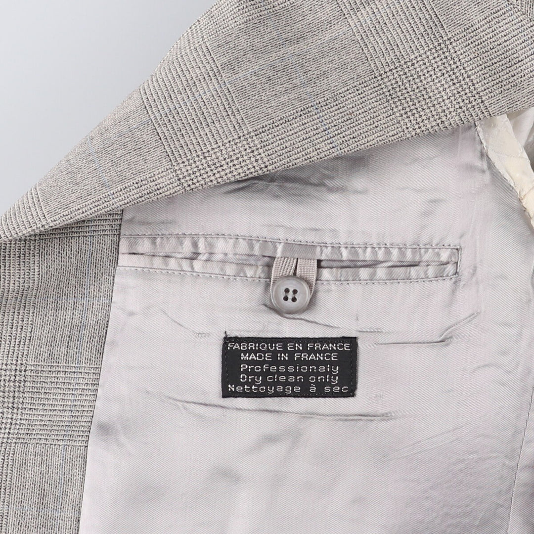 Yves Saint Laurent Check Pattern Tailored Jacket, Made in France, Men's Size L unclear gray type Vintage Second Hand