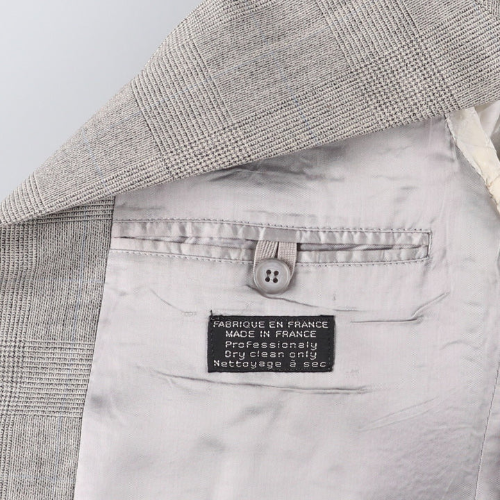 Yves Saint Laurent Check Pattern Tailored Jacket, Made in France, Men's Size L unclear gray type Vintage Second Hand