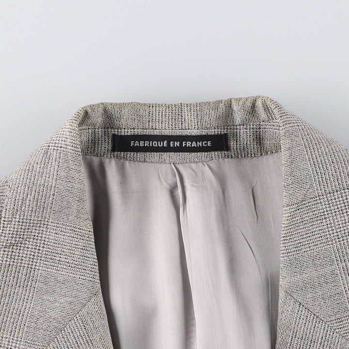 Yves Saint Laurent Check Pattern Tailored Jacket, Made in France, Men's Size L unclear gray type Vintage Second Hand