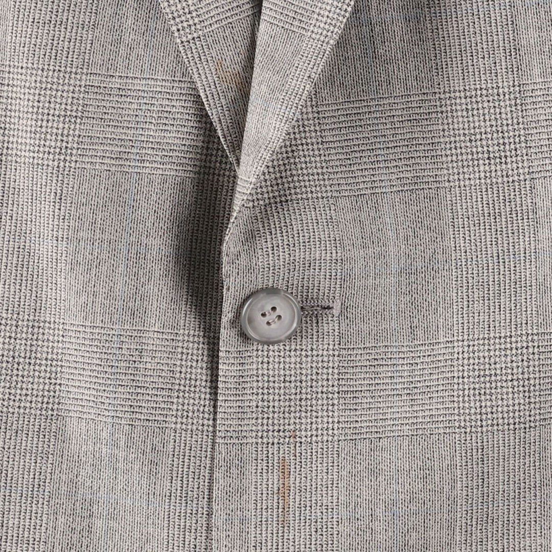 Yves Saint Laurent Check Pattern Tailored Jacket, Made in France, Men's Size L unclear gray type Vintage Second Hand