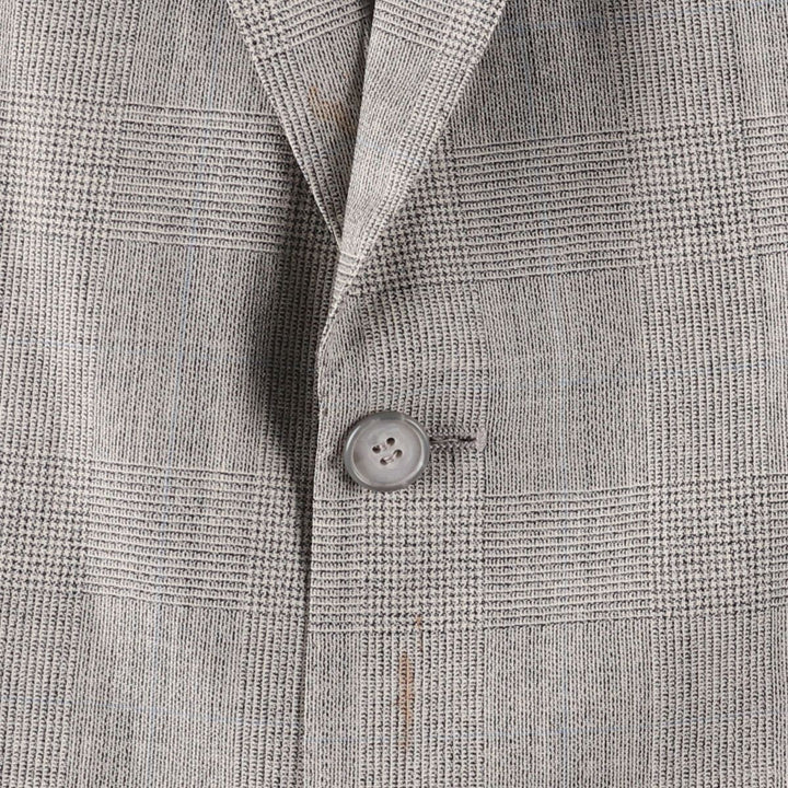 Yves Saint Laurent Check Pattern Tailored Jacket, Made in France, Men's Size L unclear gray type Vintage Second Hand