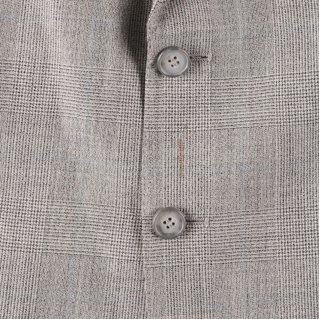 Yves Saint Laurent Check Pattern Tailored Jacket, Made in France, Men's Size L unclear gray type Vintage Second Hand