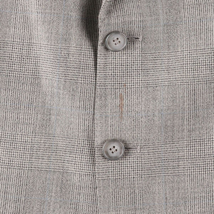 Yves Saint Laurent Check Pattern Tailored Jacket, Made in France, Men's Size L unclear gray type Vintage Second Hand