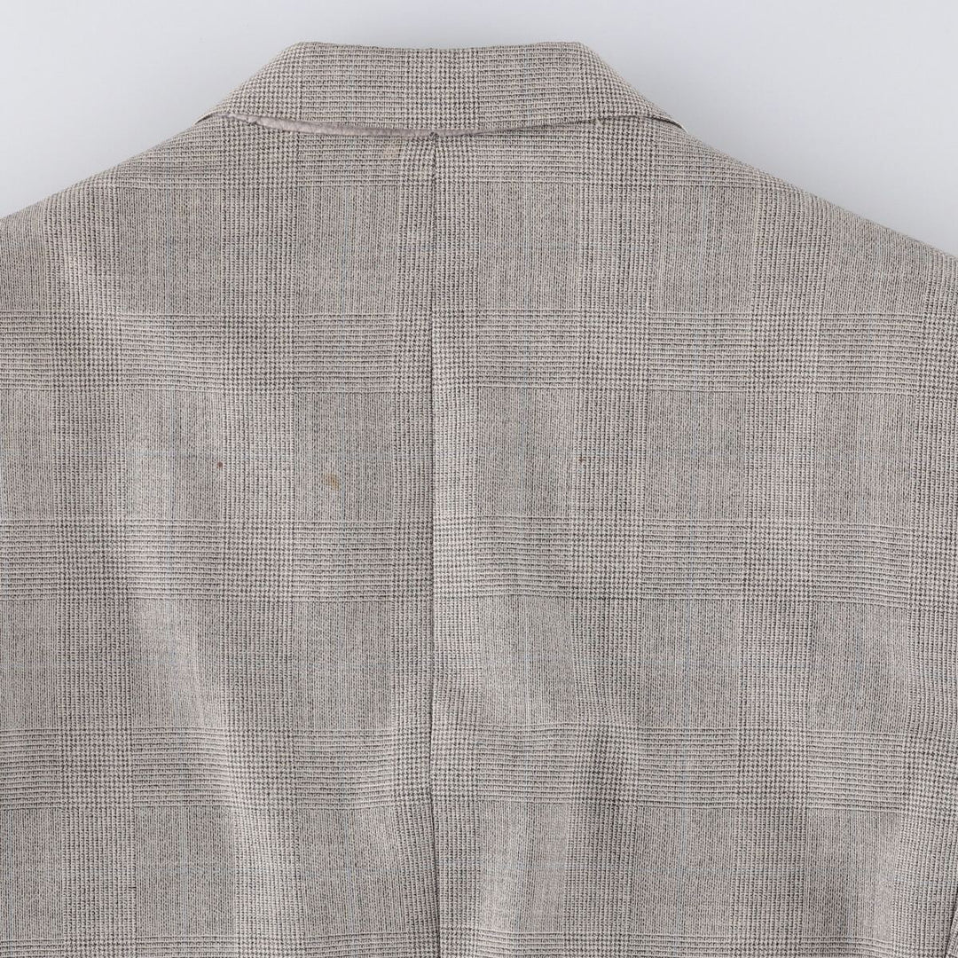 Yves Saint Laurent Check Pattern Tailored Jacket, Made in France, Men's Size L unclear gray type Vintage Second Hand