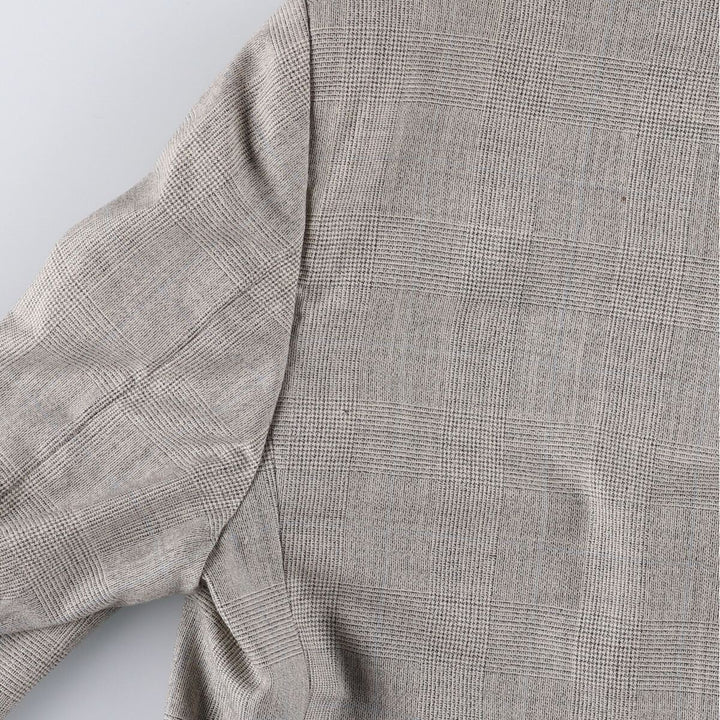 Yves Saint Laurent Check Pattern Tailored Jacket, Made in France, Men's Size L unclear gray type Vintage Second Hand