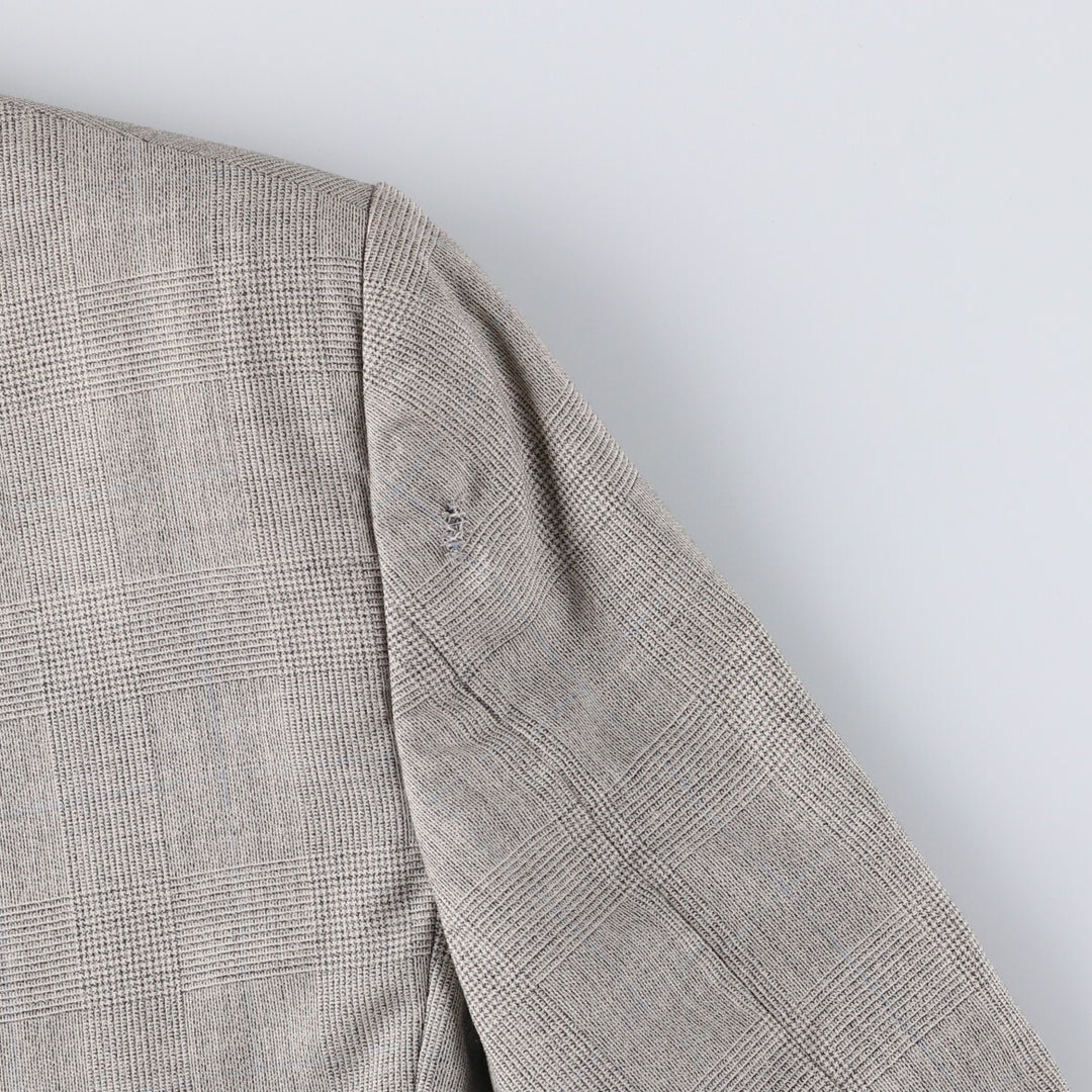Yves Saint Laurent Check Pattern Tailored Jacket, Made in France, Men's Size L unclear gray type Vintage Second Hand
