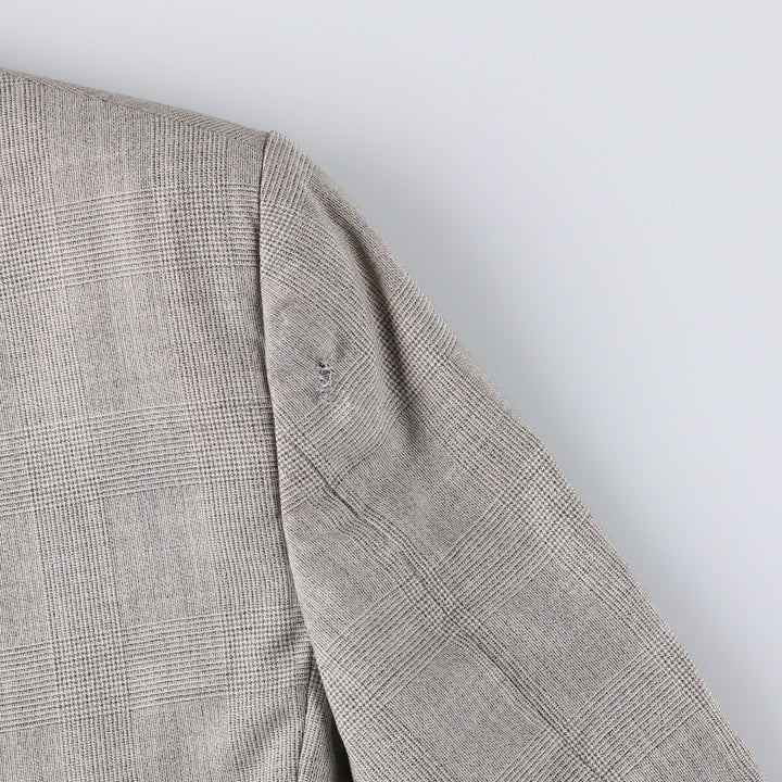 Yves Saint Laurent Check Pattern Tailored Jacket, Made in France, Men's Size L unclear gray type Vintage Second Hand