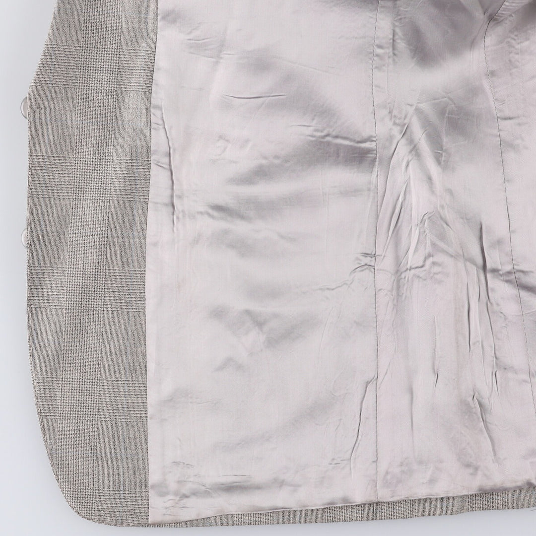 Yves Saint Laurent Check Pattern Tailored Jacket, Made in France, Men's Size L unclear gray type Vintage Second Hand